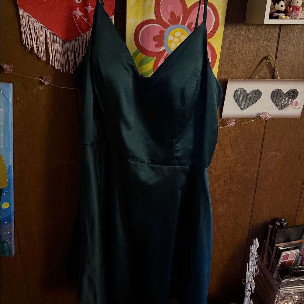 Darling Teal Satin Dress